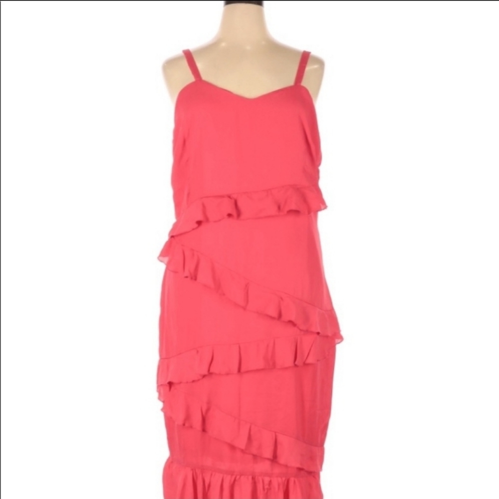 Pink Cocktail Ruffle Dress